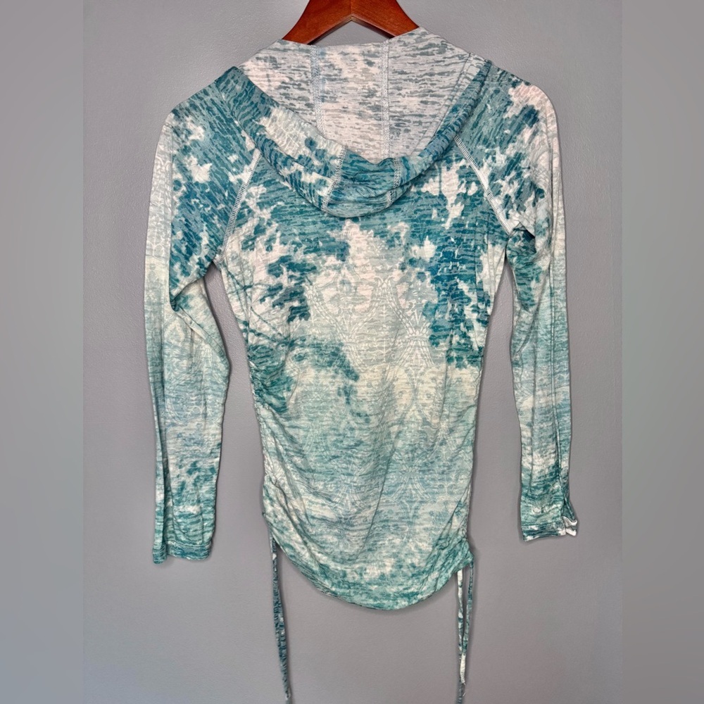 Kuhl Abstract Hooded Top With Ruched Sides Gorpcore Outdoor Activewear | Size XS - Picture 2 of 6